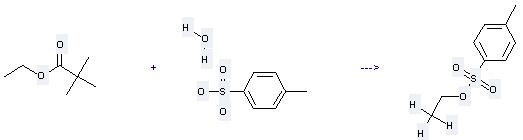 Benzenesulfonic acid,4-methyl-, ethyl ester can be prepared by 2,2-dimethyl-propionic acid ethyl ester and toluene 4-sulfonic acid monohydrate by heating